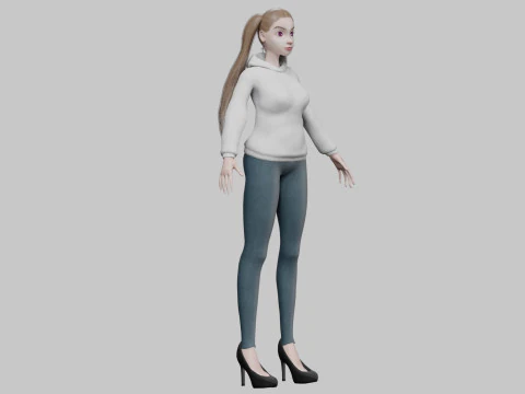 Classic young girl V26910 3D Model