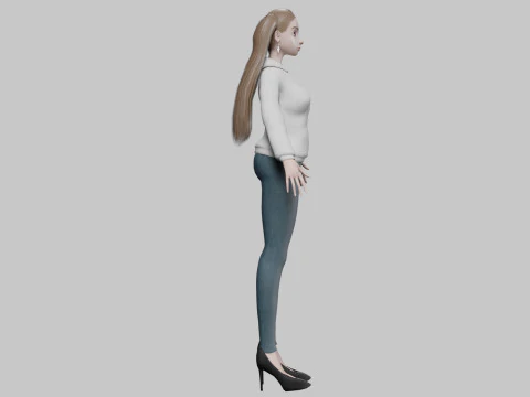 Classic young girl V26910 3D Model