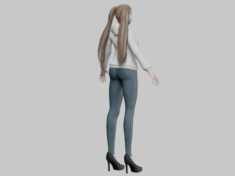 Classic young girl V26910 3D Model