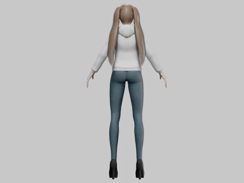 Classic young girl V26910 3D Model