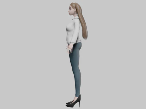 Classic young girl V26910 3D Model
