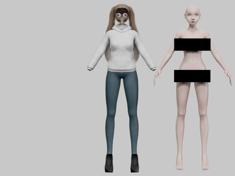Classic young girl V26910 3D Model