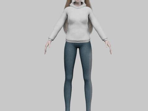 Classic young girl V26910 3D Model
