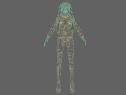 Classic young girl V26910 3D Model
