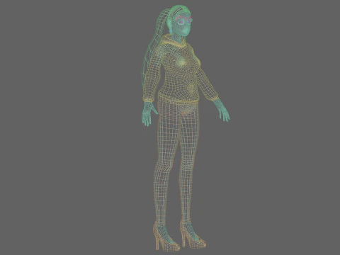 Classic young girl V26910 3D Model