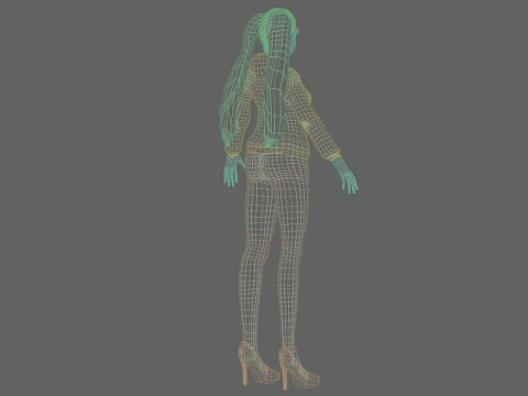 Classic young girl V26910 3D Model