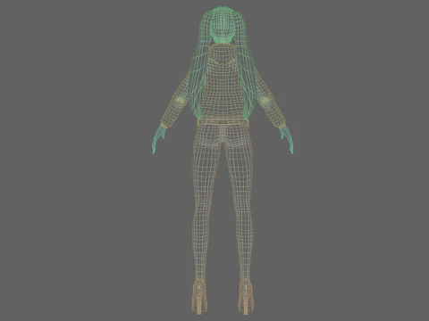 Classic young girl V26910 3D Model