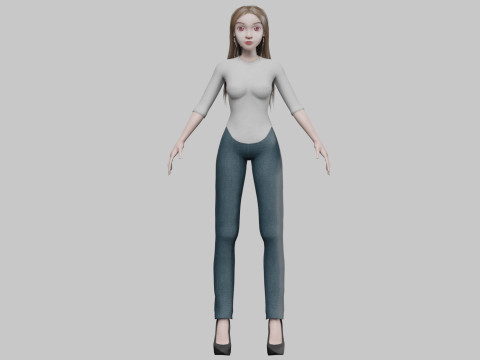 Cool cartoon girl V31368 Modello 3D