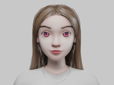 Cool cartoon girl V31368 Modello 3D