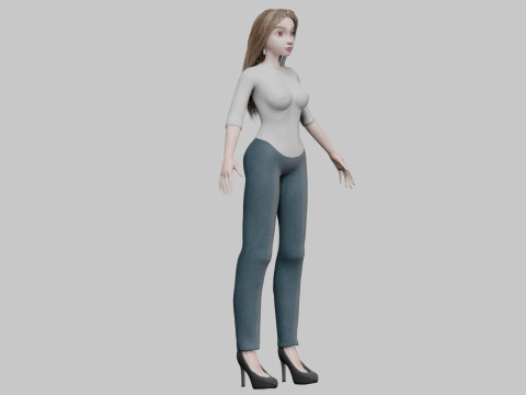 Cool cartoon girl V31368 Modello 3D