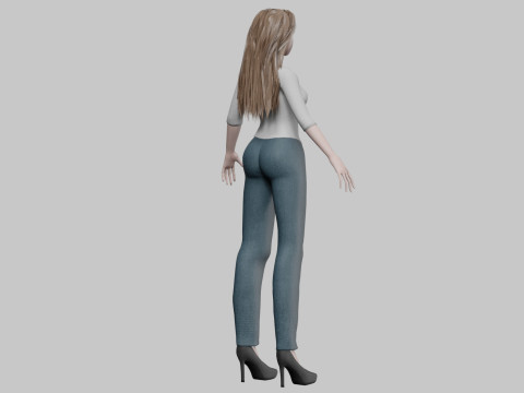 Cool cartoon girl V31368 Modello 3D
