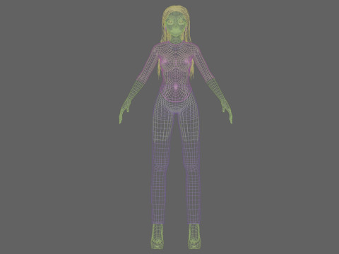 Cool cartoon girl V31368 Modello 3D