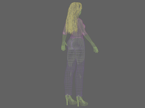 Cool cartoon girl V31368 Modello 3D