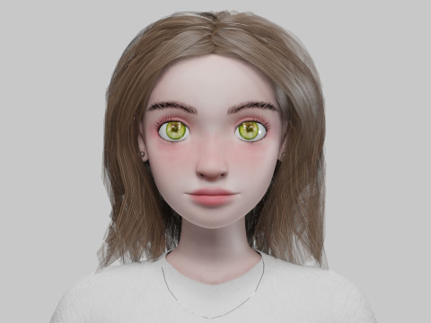 Cool cute girl V31234 3D Модель