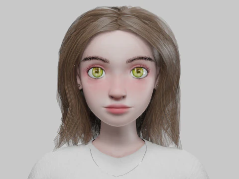 Cool cute girl V31234 3D Model