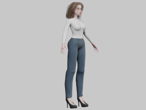 Cool cute girl V31234 3D Model