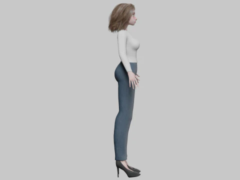 Cool cute girl V31234 3D Model
