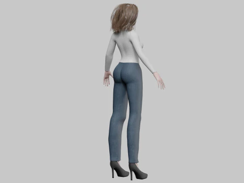Cool cute girl V31234 3D Model