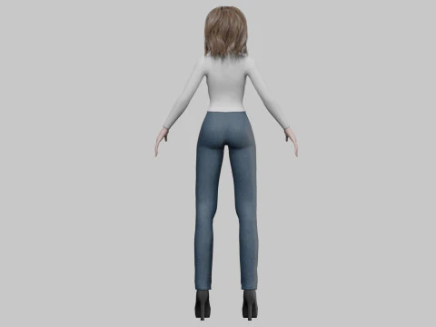 Cool cute girl V31234 3D Model