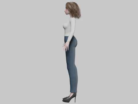 Cool cute girl V31234 3D Model