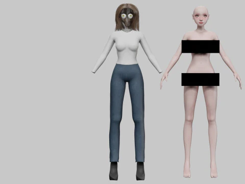 Cool cute girl V31234 3D Model