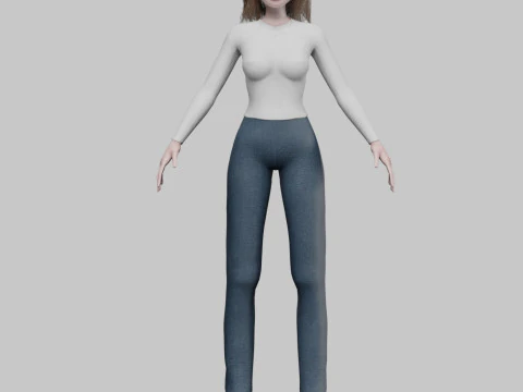 Cool cute girl V31234 3D Model