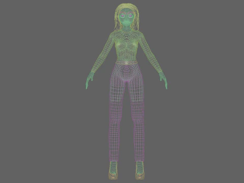 Cool cute girl V31234 3D Model