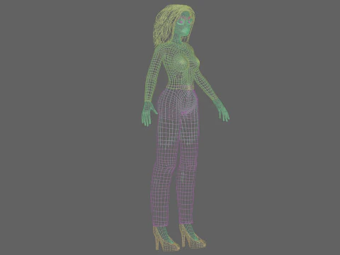 Cool cute girl V31234 3D Model