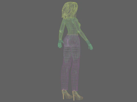 Cool cute girl V31234 3D Model