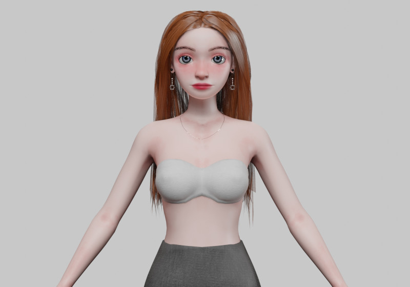 Cool young girl V31044 3D-Modell .c4d .max .obj .3ds .fbx .stl .blend 