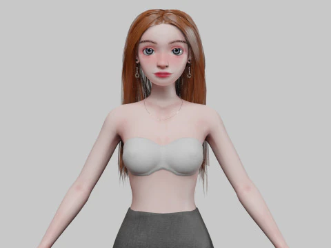 Cool young girl V31044 3D Model