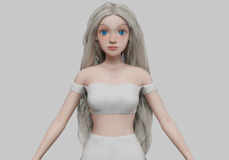 Cute cartoon girl V37799 Model 3D .c4d .max .obj .3ds .fbx .stl .blend 