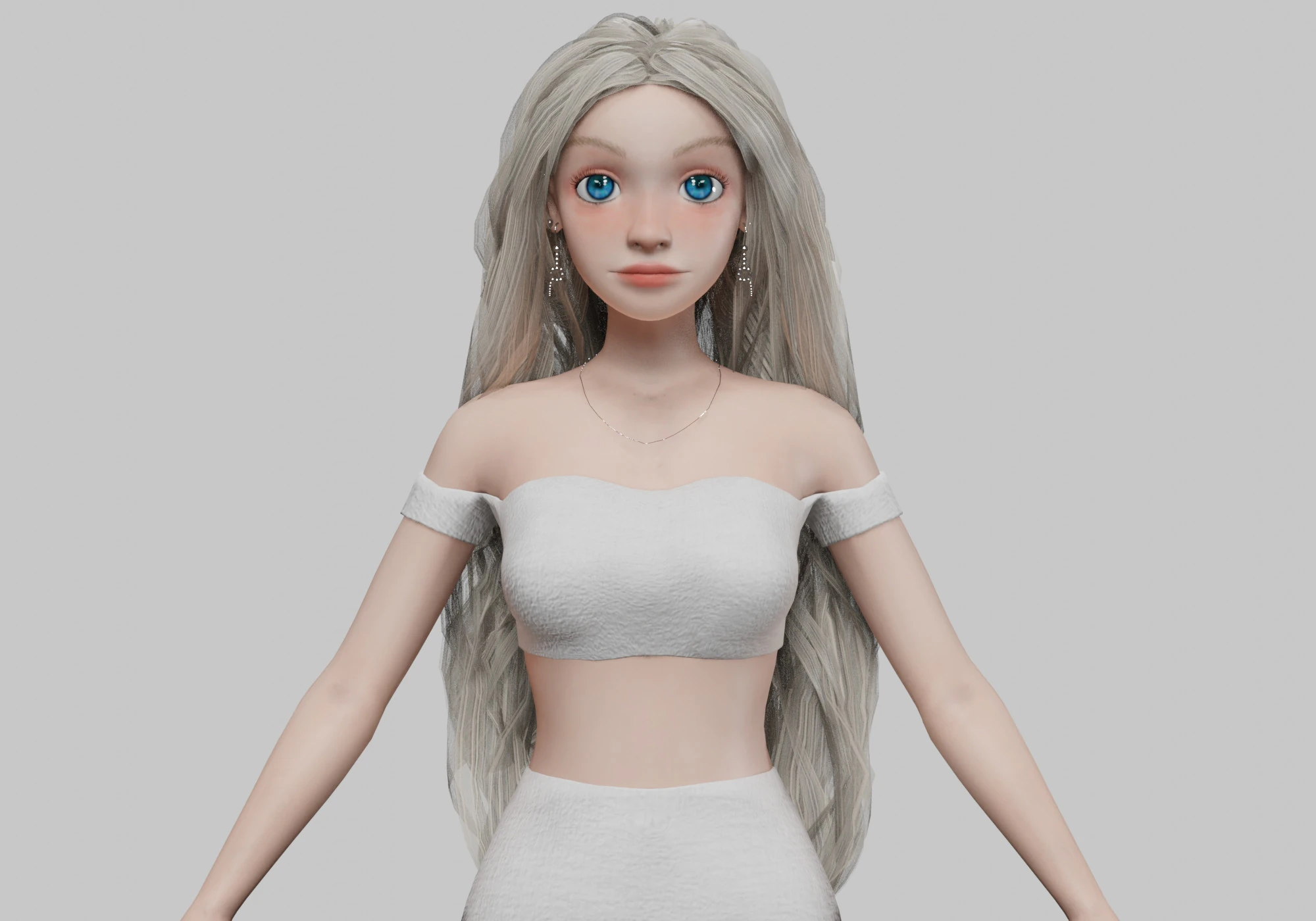 Cute cartoon girl V37799 3D Model .c4d .max .obj .3ds .fbx .stl .blend 