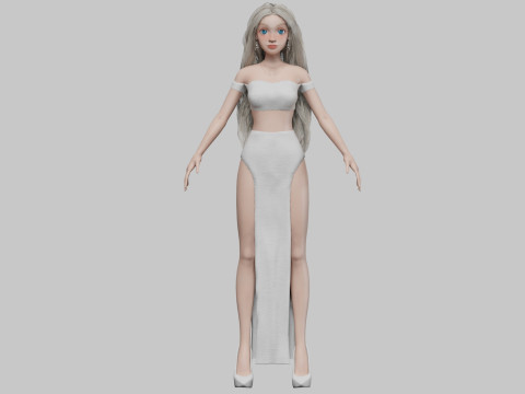 Cute cartoon girl V37799 Model 3D