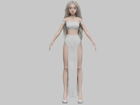 Cute cartoon girl V37799 3D Model