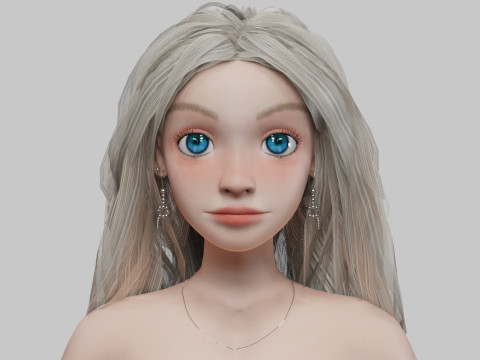 Cute cartoon girl V37799 Model 3D