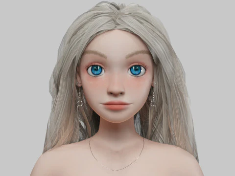 Cute cartoon girl V37799 3D Model
