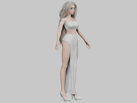 Cute cartoon girl V37799 3D Model