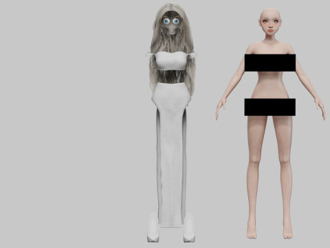 Cute cartoon girl V37799 Model 3D