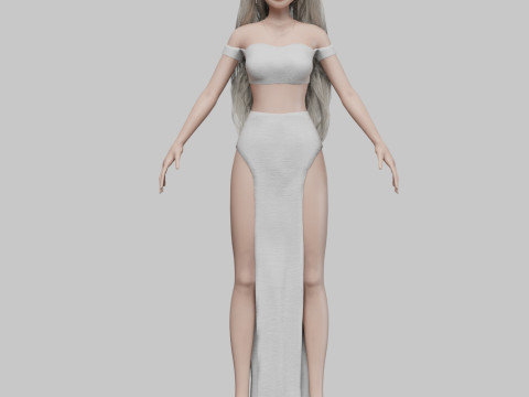 Cute cartoon girl V37799 Model 3D
