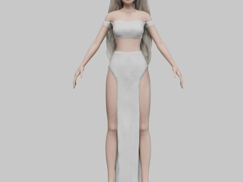 Cute cartoon girl V37799 3D Model