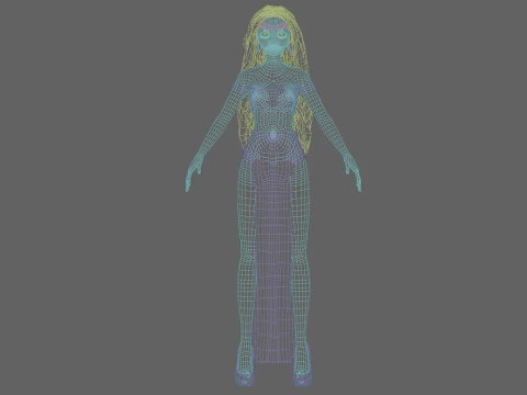 Cute cartoon girl V37799 3D Model