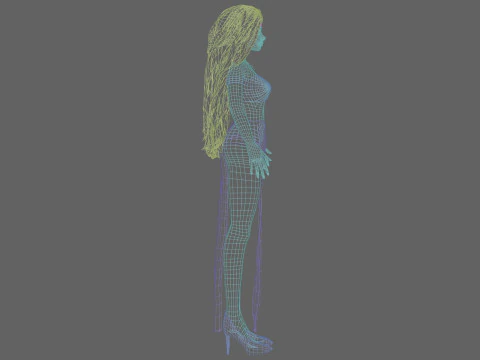 Cute cartoon girl V37799 3D Model