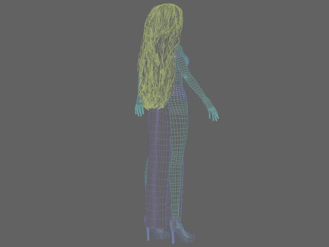Cute cartoon girl V37799 3D Model
