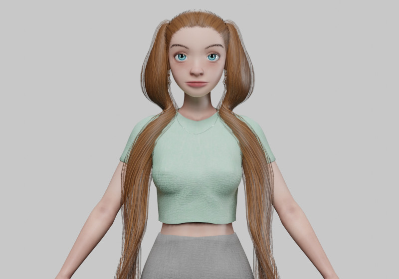 Cute pretty girl V24928 3D Model .c4d .max .obj .3ds .fbx .stl .blend 