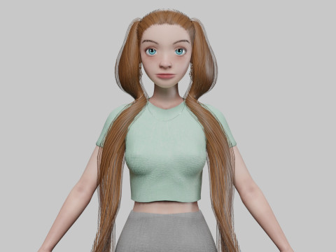 Cute pretty girl V24928 3D-Modell