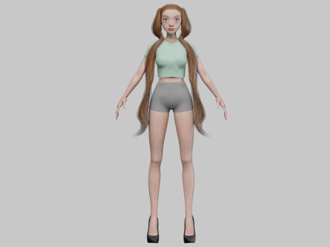 Cute pretty girl V24928 3D Model