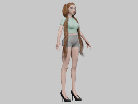 Cute pretty girl V24928 3D Model