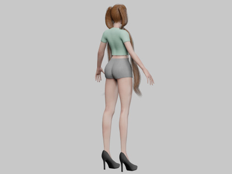 Cute pretty girl V24928 3D Model