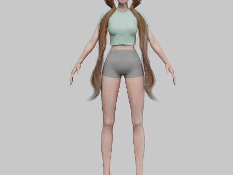 Cute pretty girl V24928 3D Model
